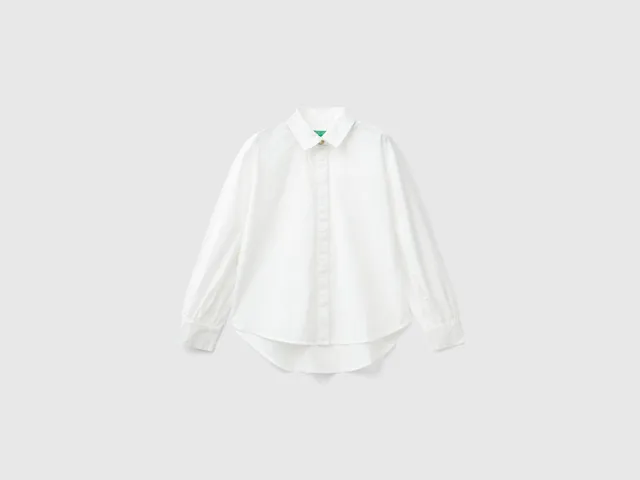 United Colors of Benetton Camicia cotone S manica lunga elegante