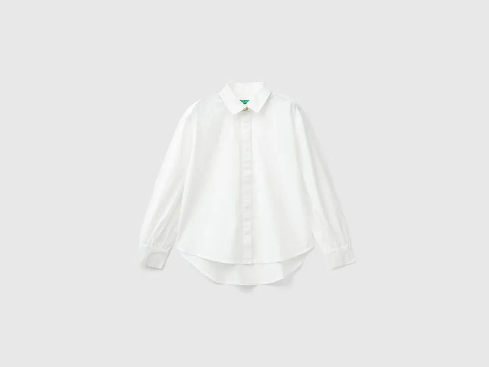 United Colors of Benetton Camicia cotone S manica lunga elegante