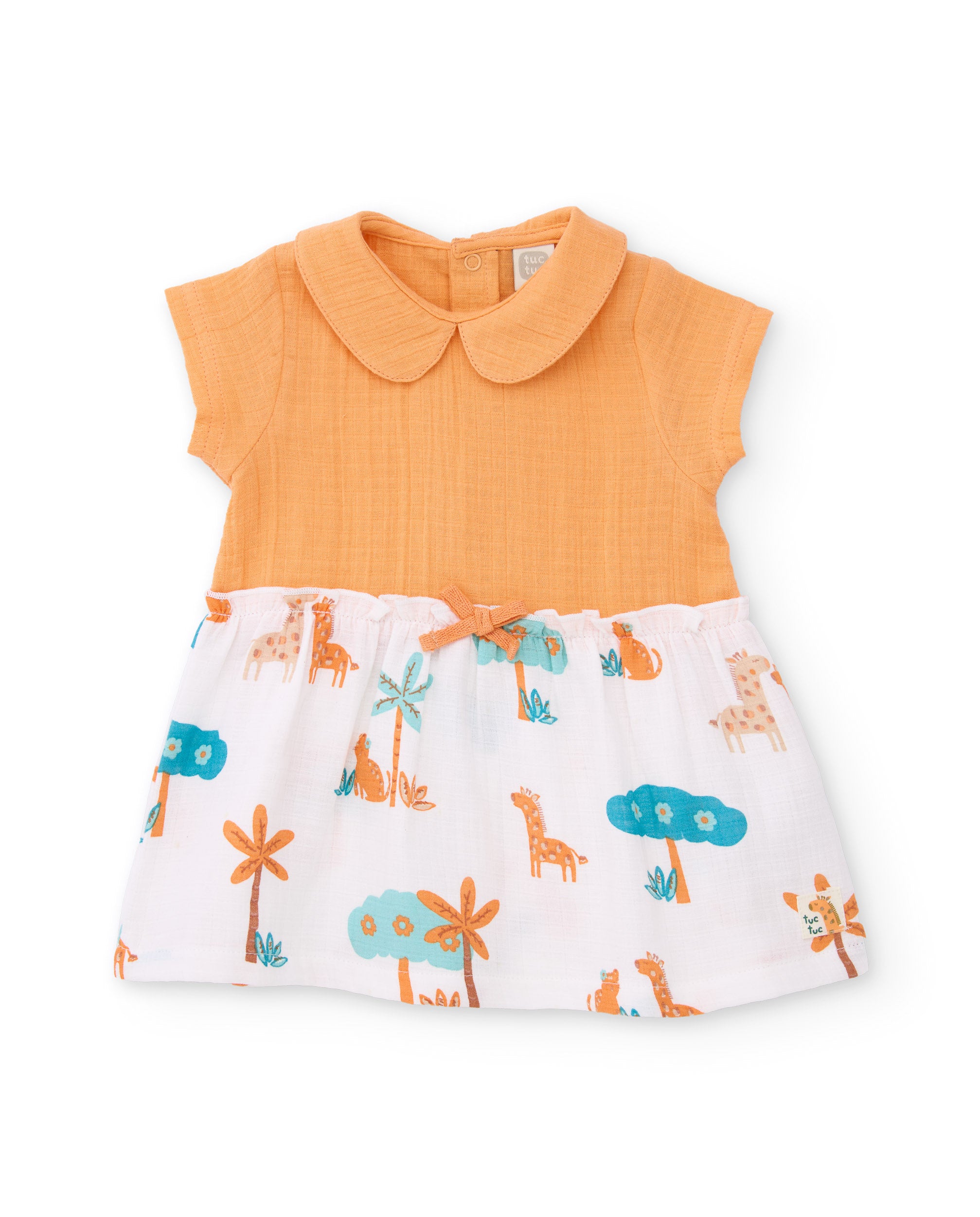 TucTuc Vestiti vestito neonata giraffe arancione 0-1 mesi