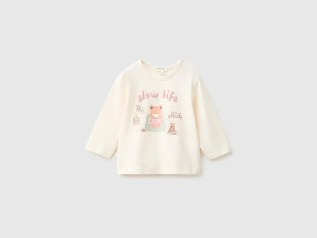United Colors of Benetton T-Shirt maglietta cotone bio 68 stampa