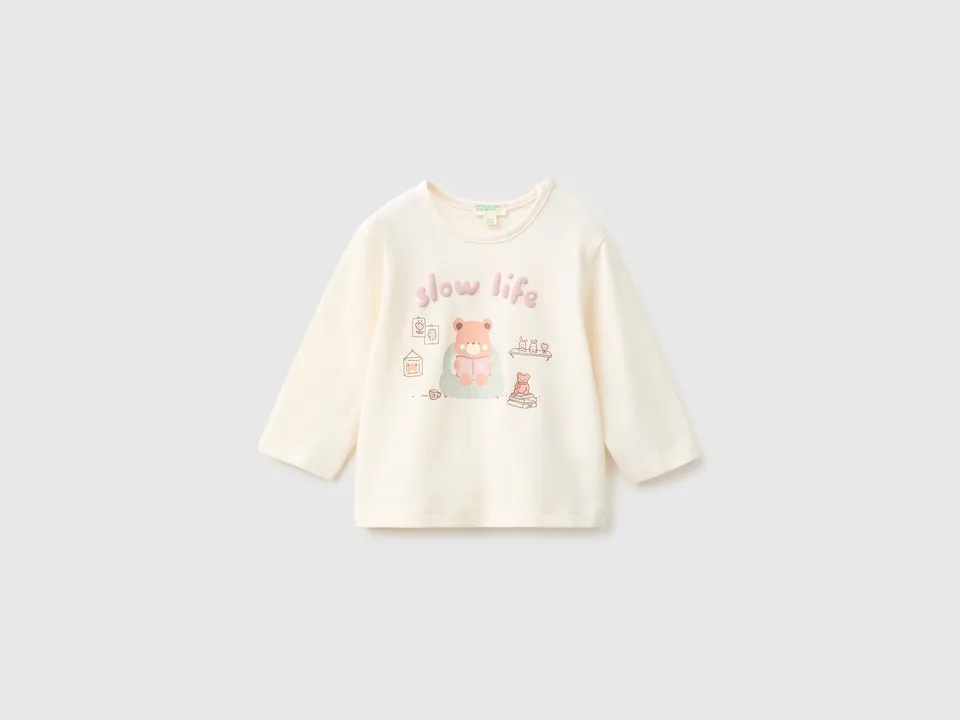 United Colors of Benetton T-Shirt maglietta cotone bio 68 stampa