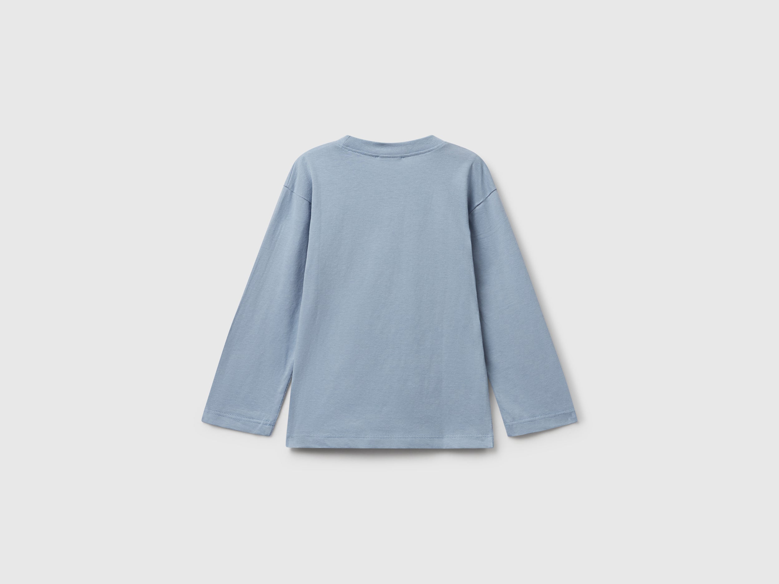 Benetton T-Shirt manica lunga maglietta cotone bio stampa 104