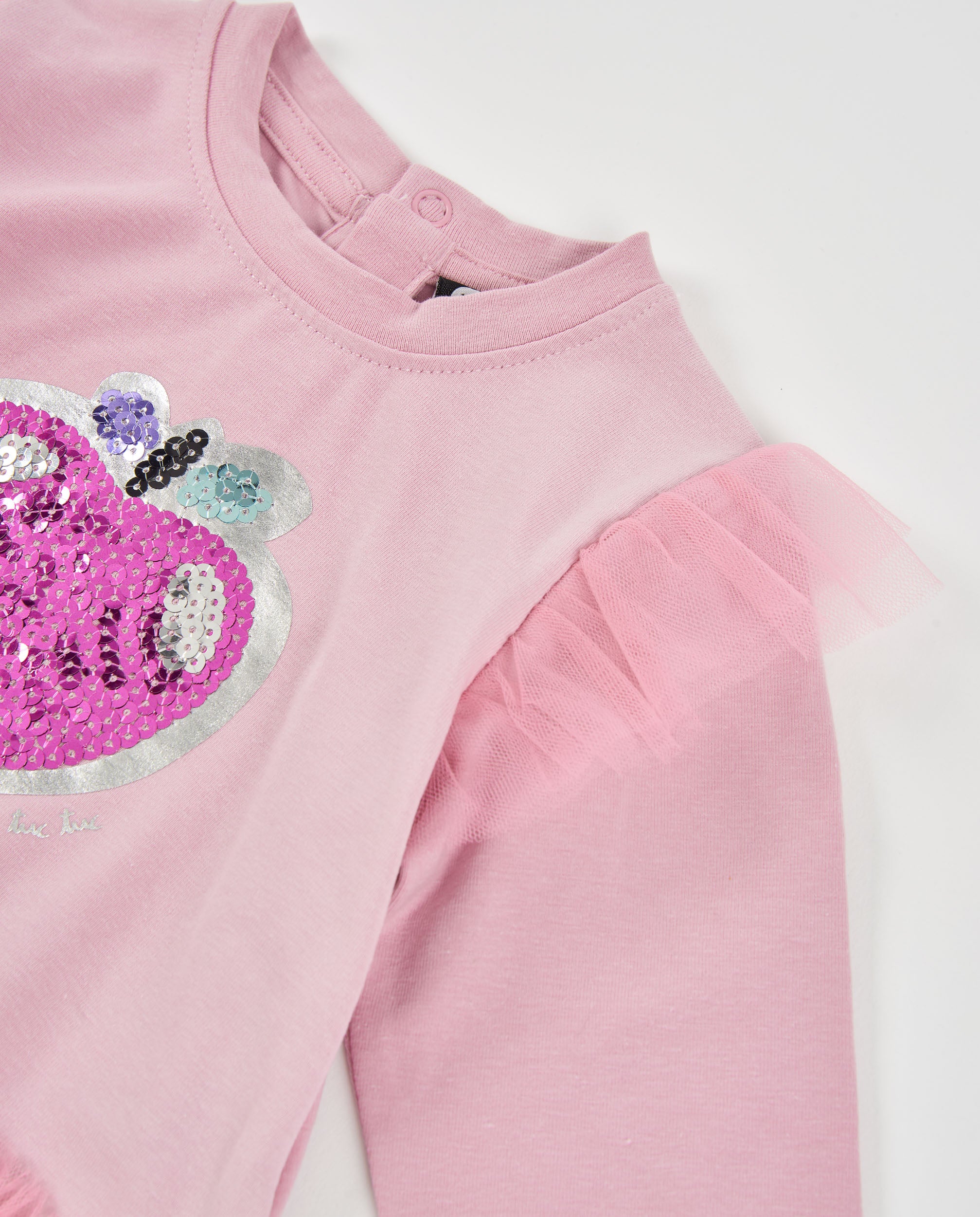 TucTuc Maglietta Bambina Rosa Cotone Paillettes