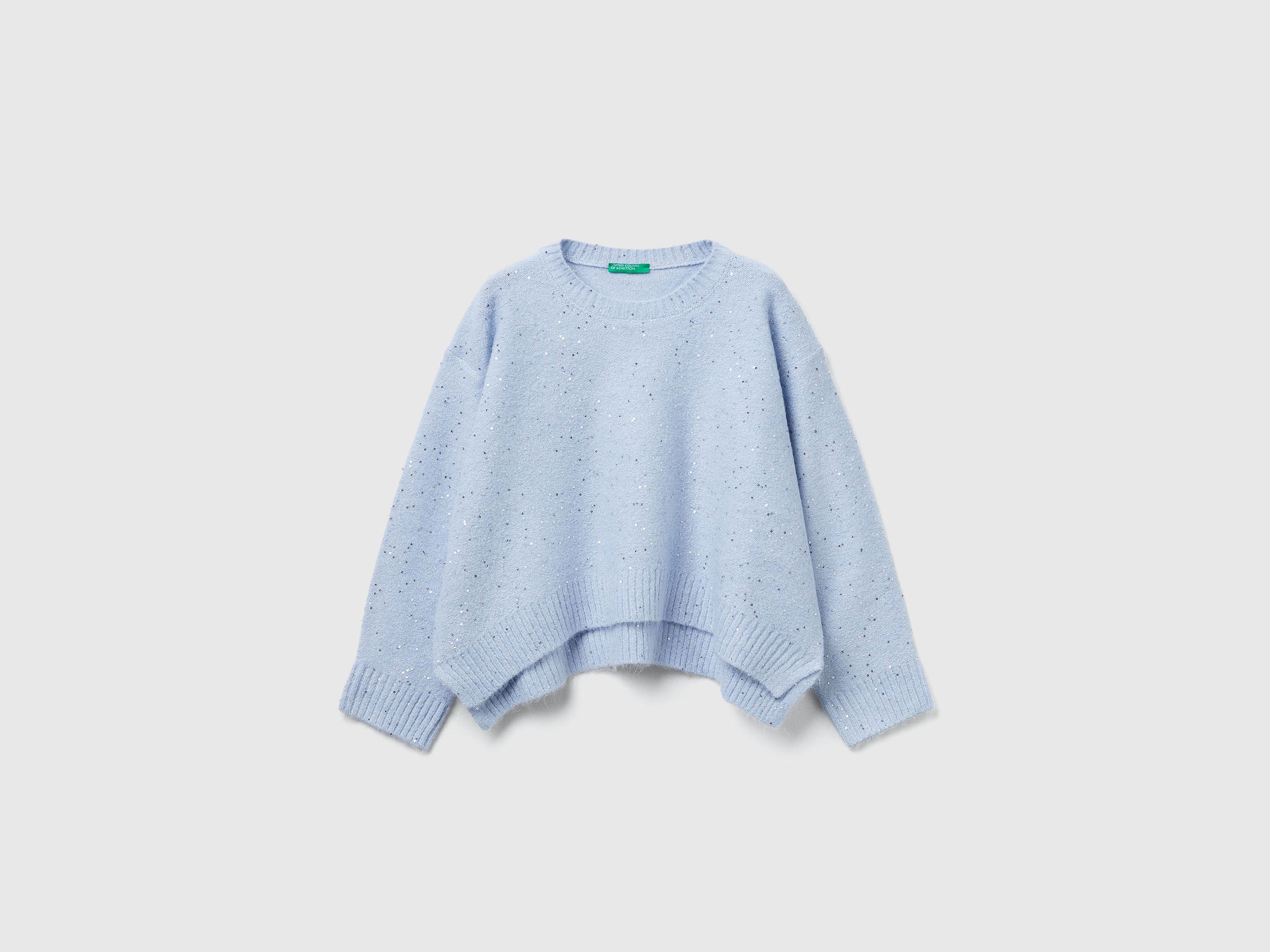 United Colors of Benetton Maglione Lana Lurex Scollo Tondo taglia S