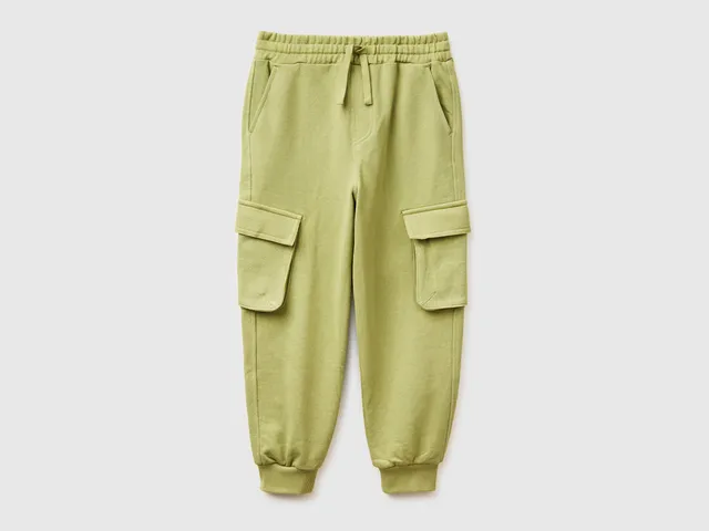 United Colors of Benetton Pantaloni Cargo Felpa Cotone Joggers