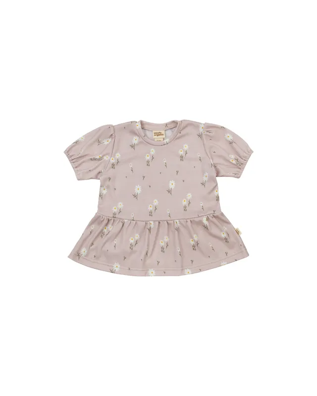 Woolly Organic Ruffle T-Shirt maglietta bambina cotone Lie in Daisies
