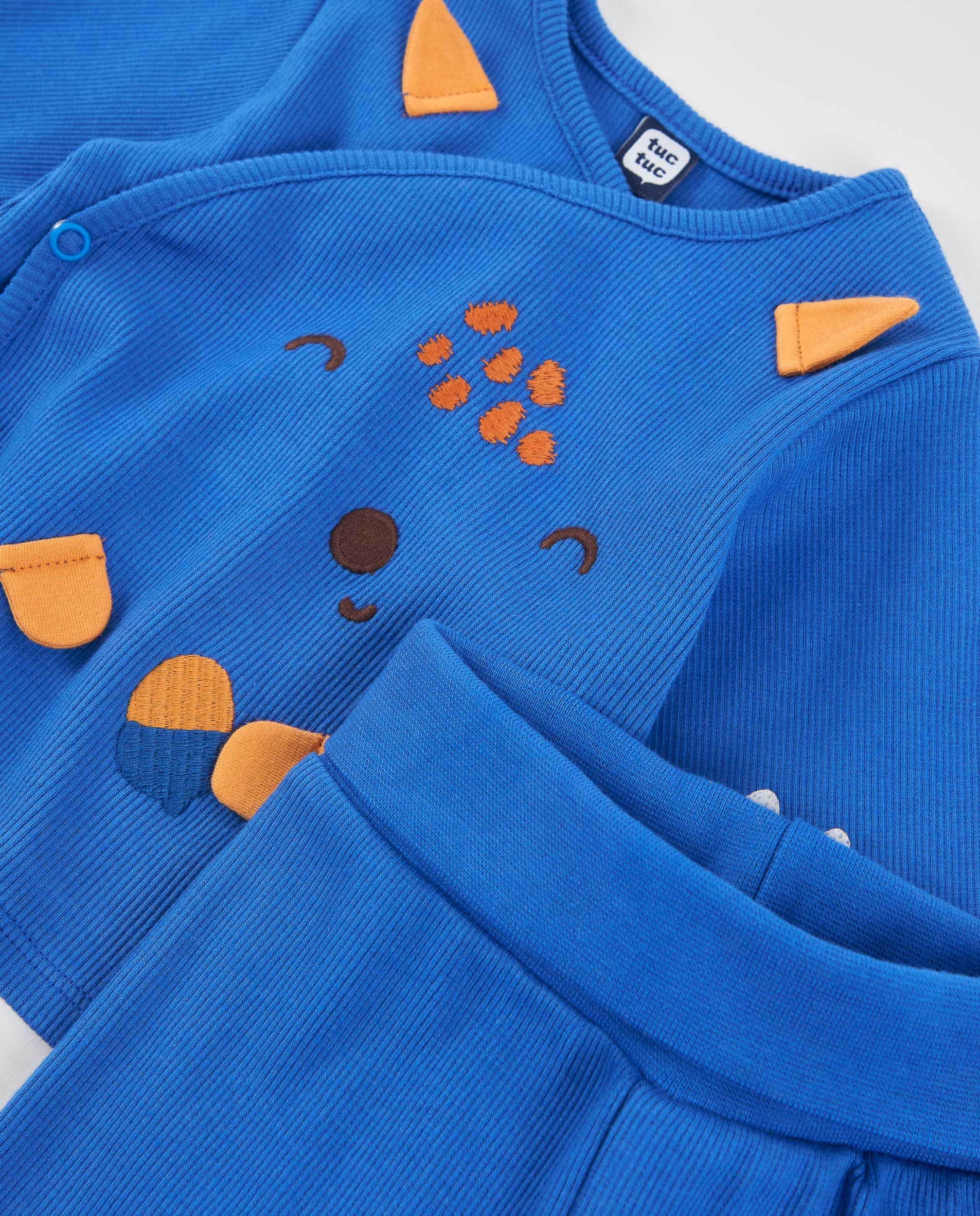 TucTuc Completi completo neonato maglia incrociata blu