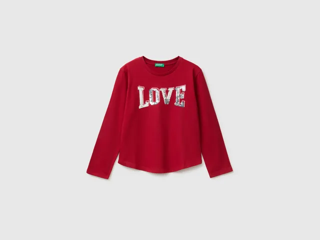 United Colors of Benetton T-Shirts T-shirt Cotone Bio S Paillettes