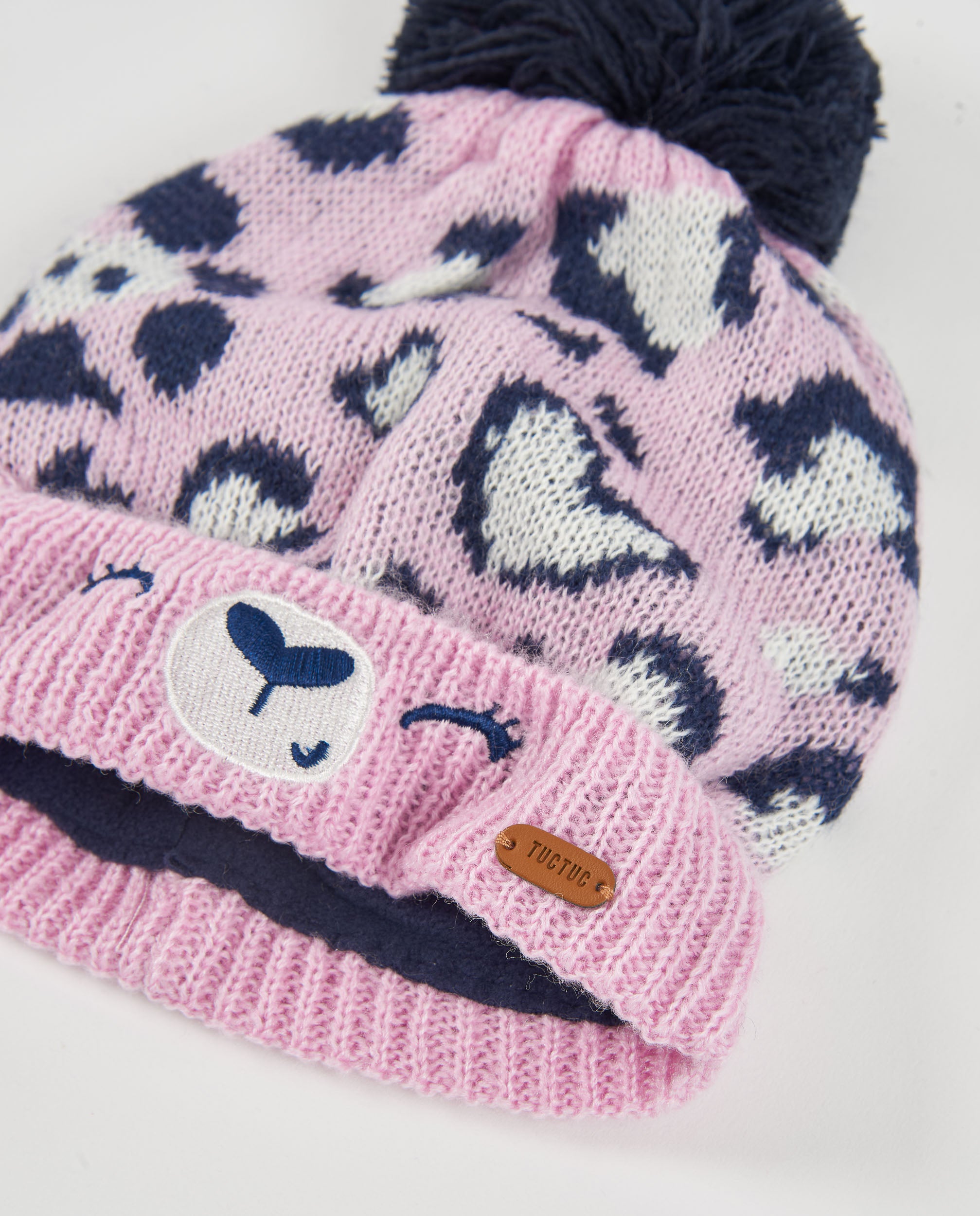 TucTuc Accessori Set Bambina Tricot Rosa Berretto Scaldacollo