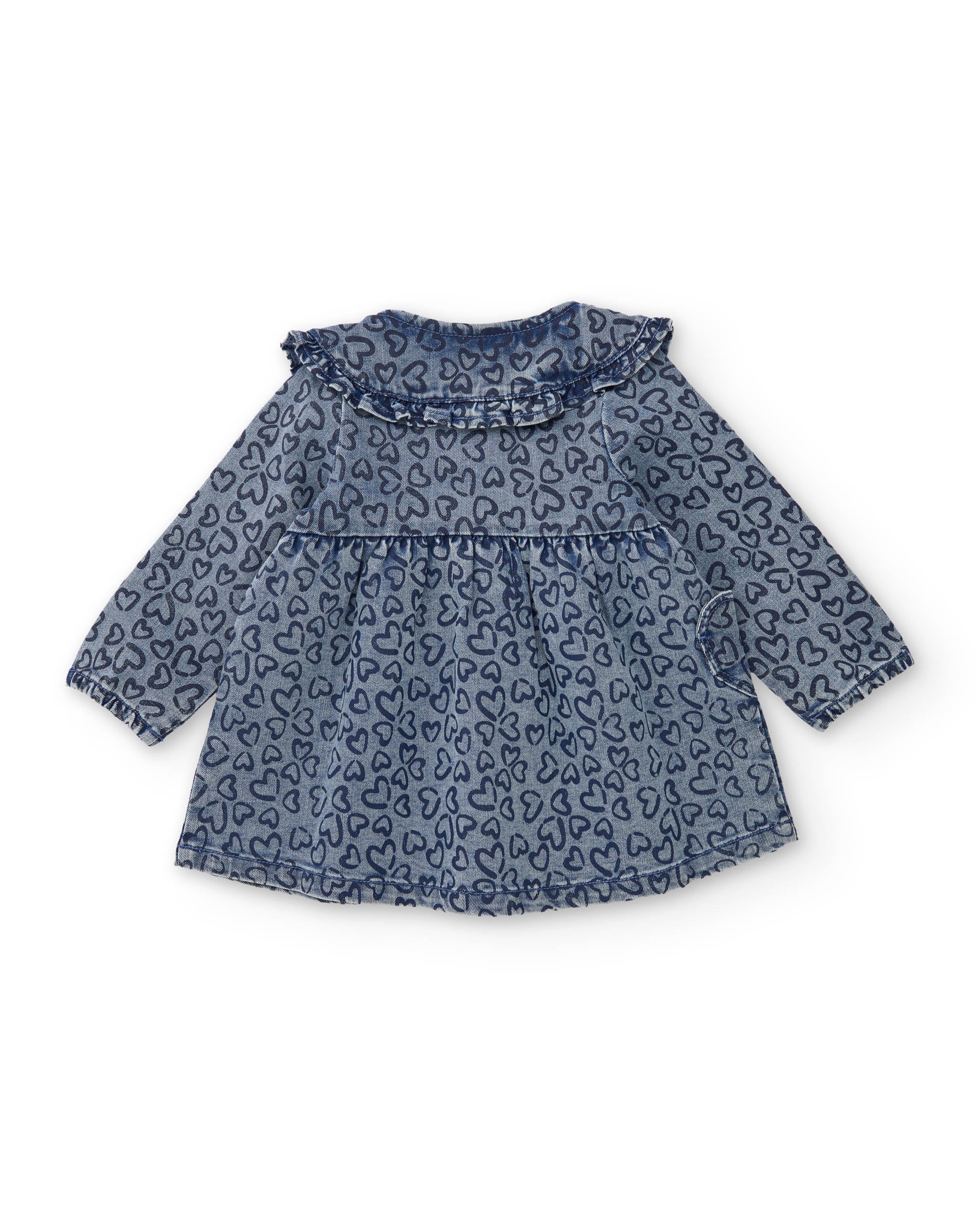 TucTuc Vestiti vestito bambina denim cuori maniche lunghe