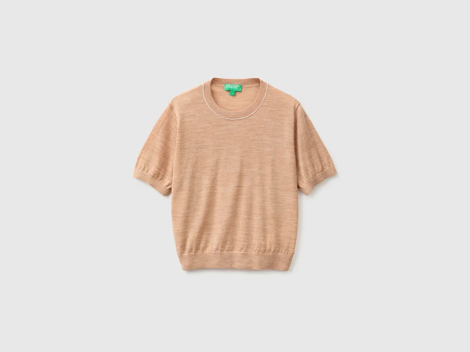 United Colors of Benetton maglione lana merino manica corta S