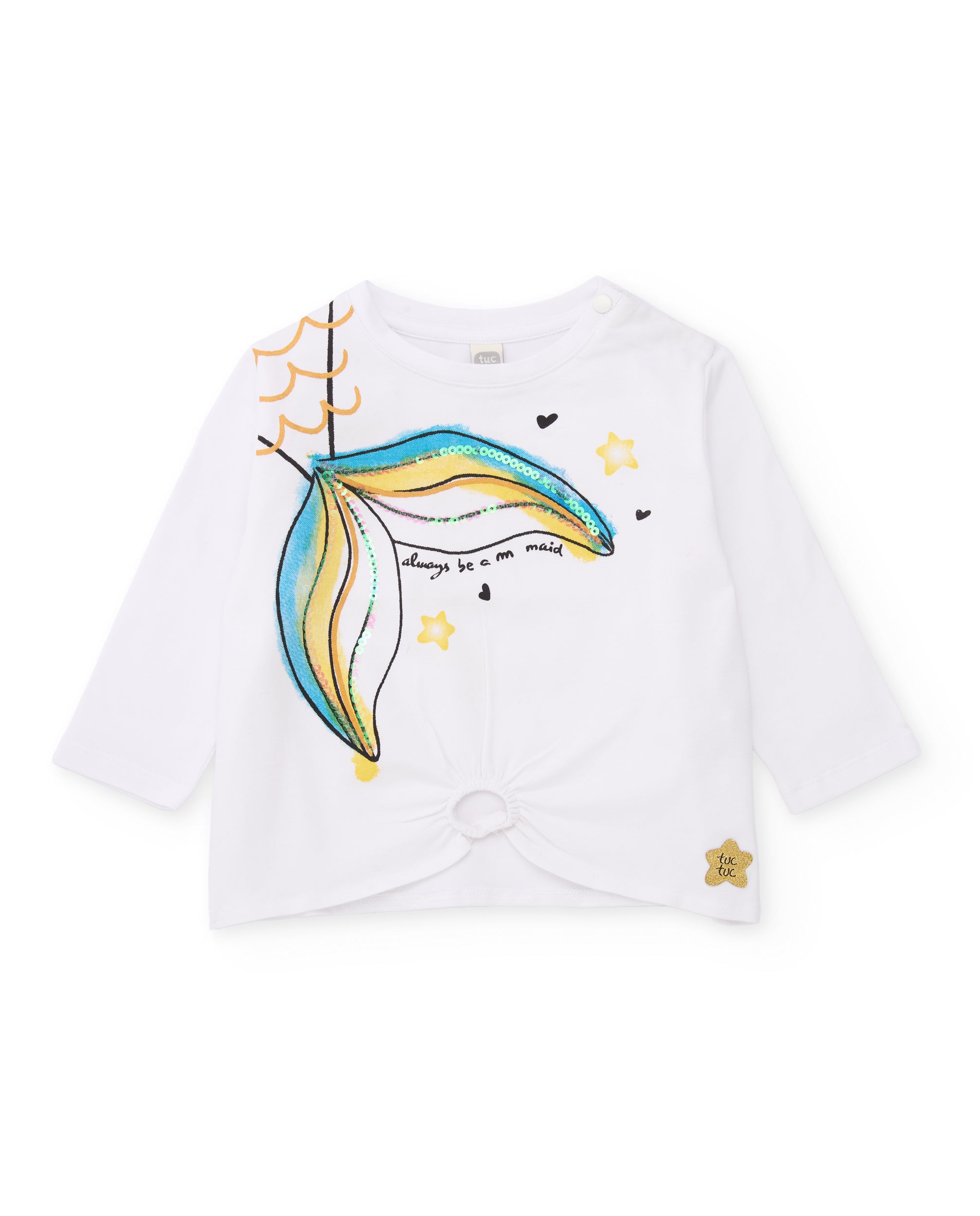 TucTuc Magliette Maglia bimba sirena maglia bianca 4 anni