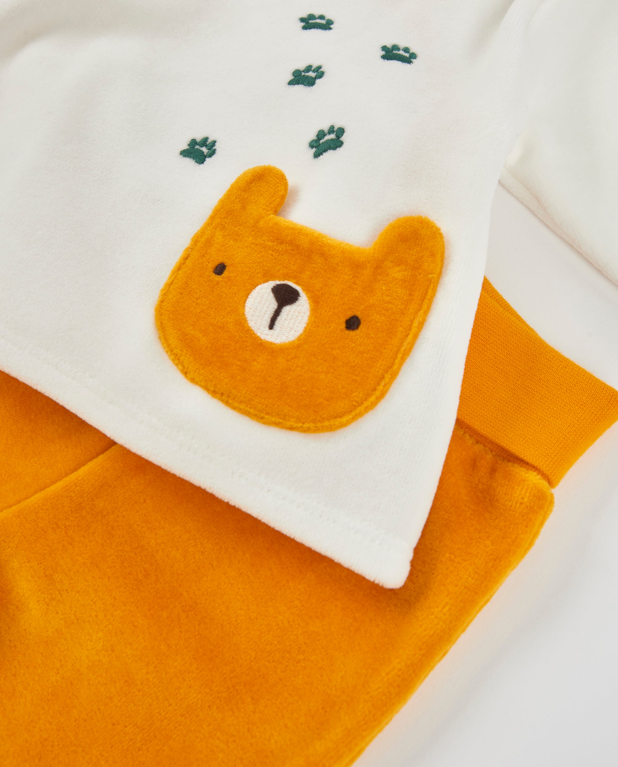 TucTuc Completi Neonato Senape in Maglia Orsetto
