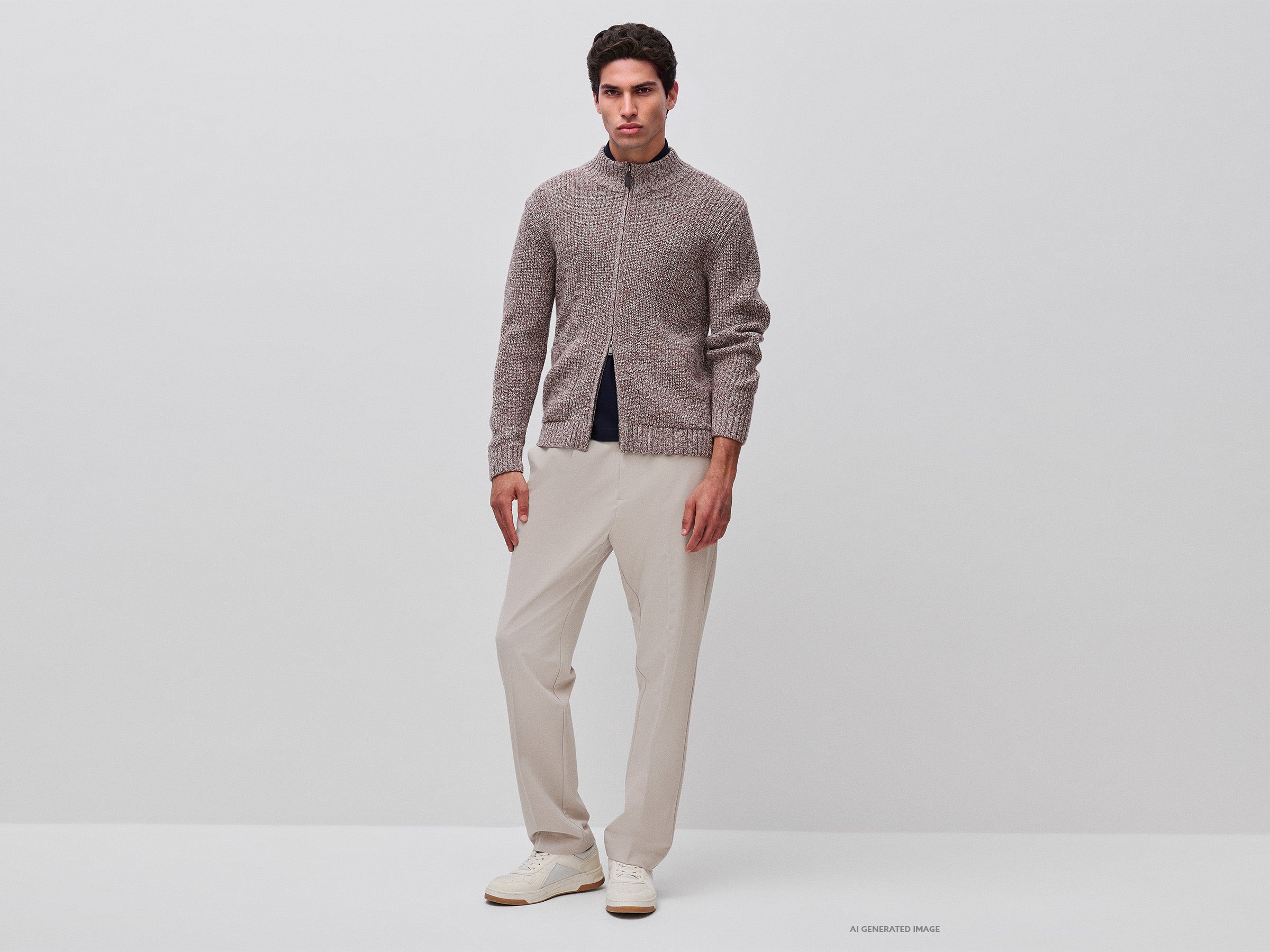 United Colors of Benetton cardigan lana zip S-XXL collo alto