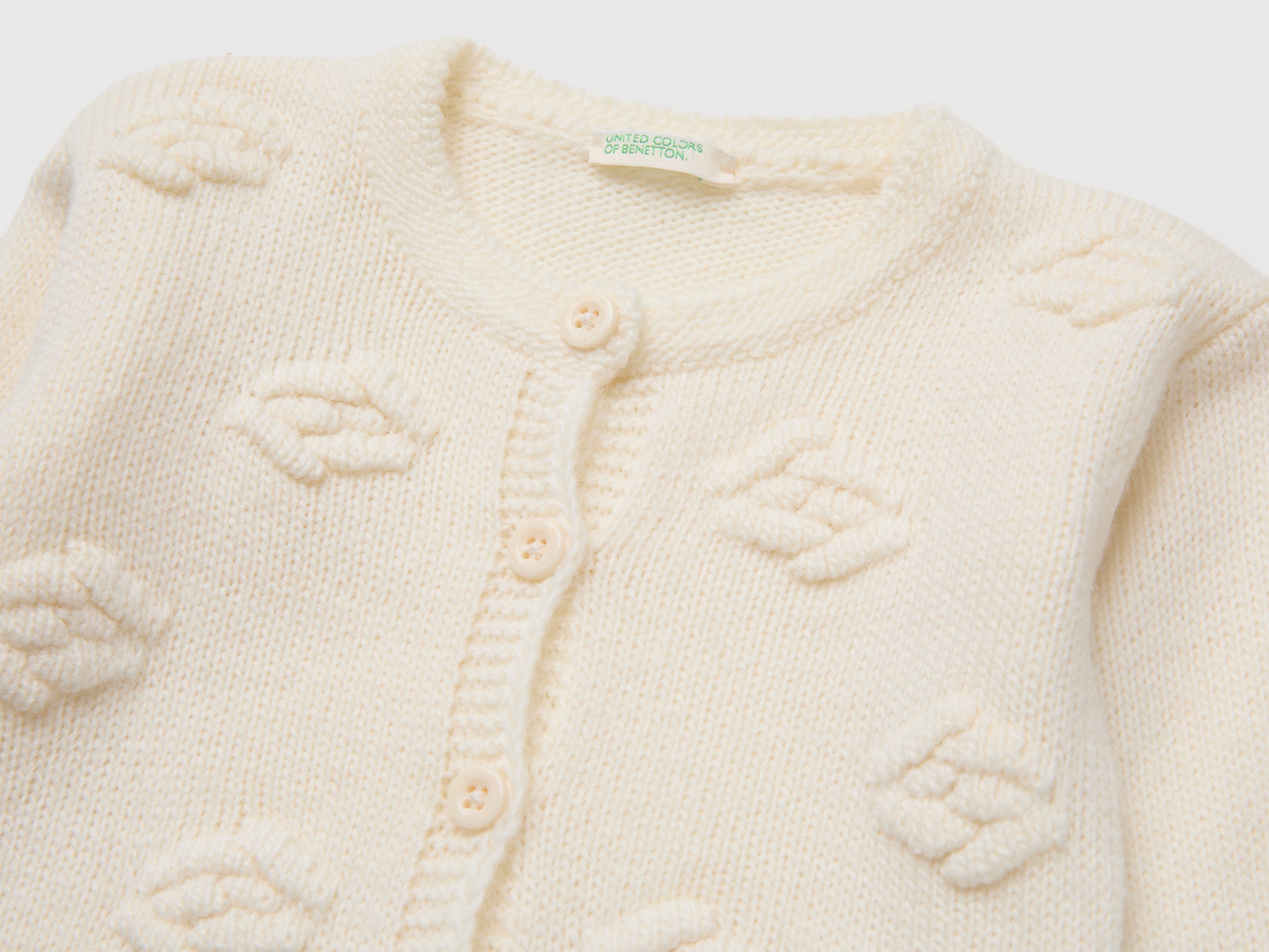 Benetton Cardigan Rose Golfino Lana Taglia 68