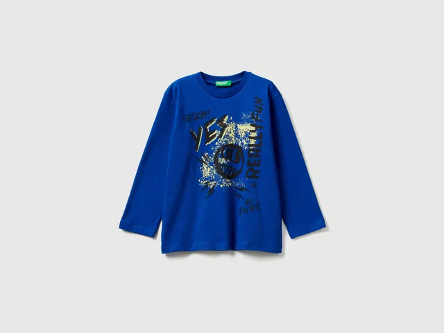 United Colors of Benetton T-shirt bimbo stampa cotone taglia 98