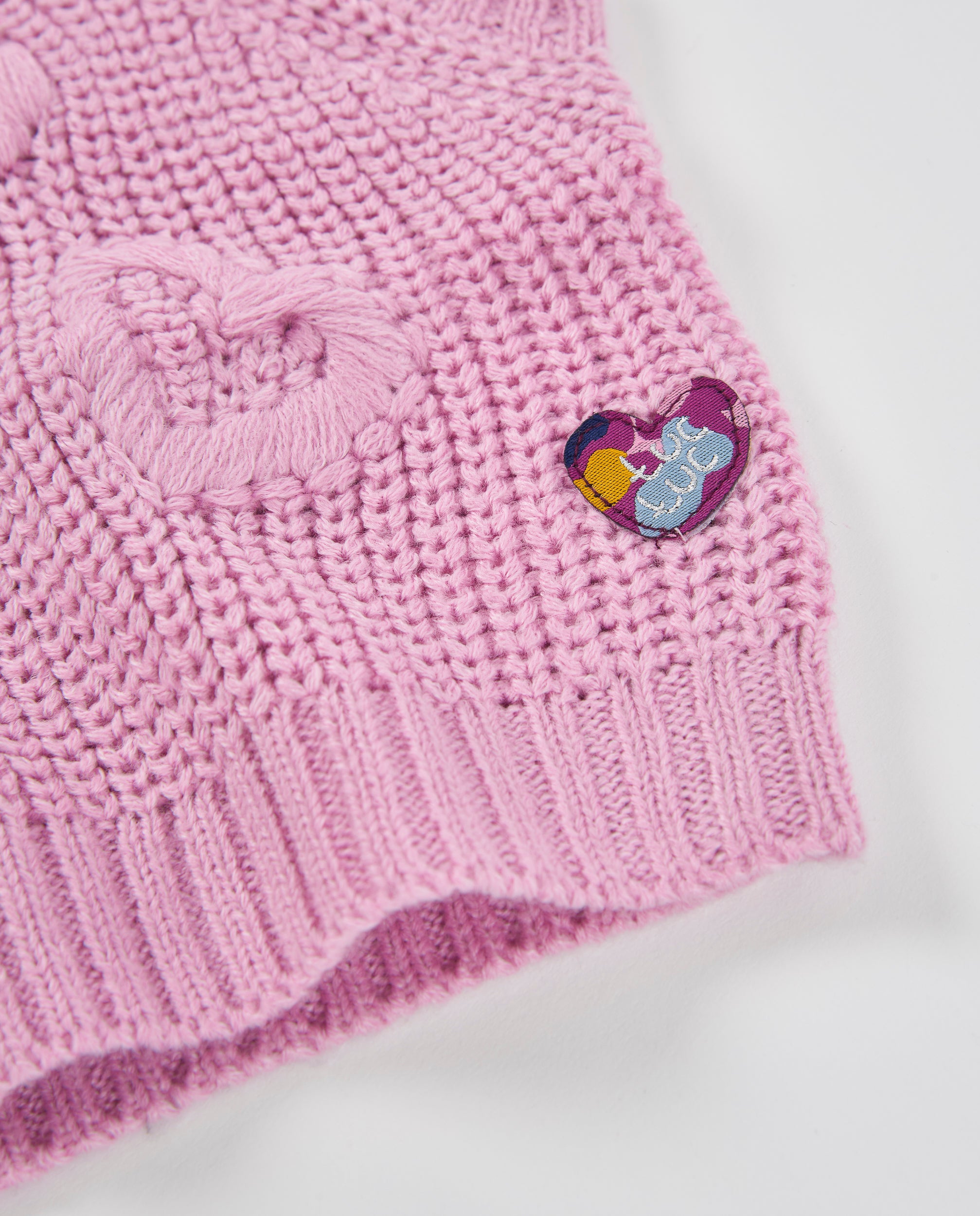 TucTuc Maglioni gilet bambina tricot rosa motivo cuori caldo