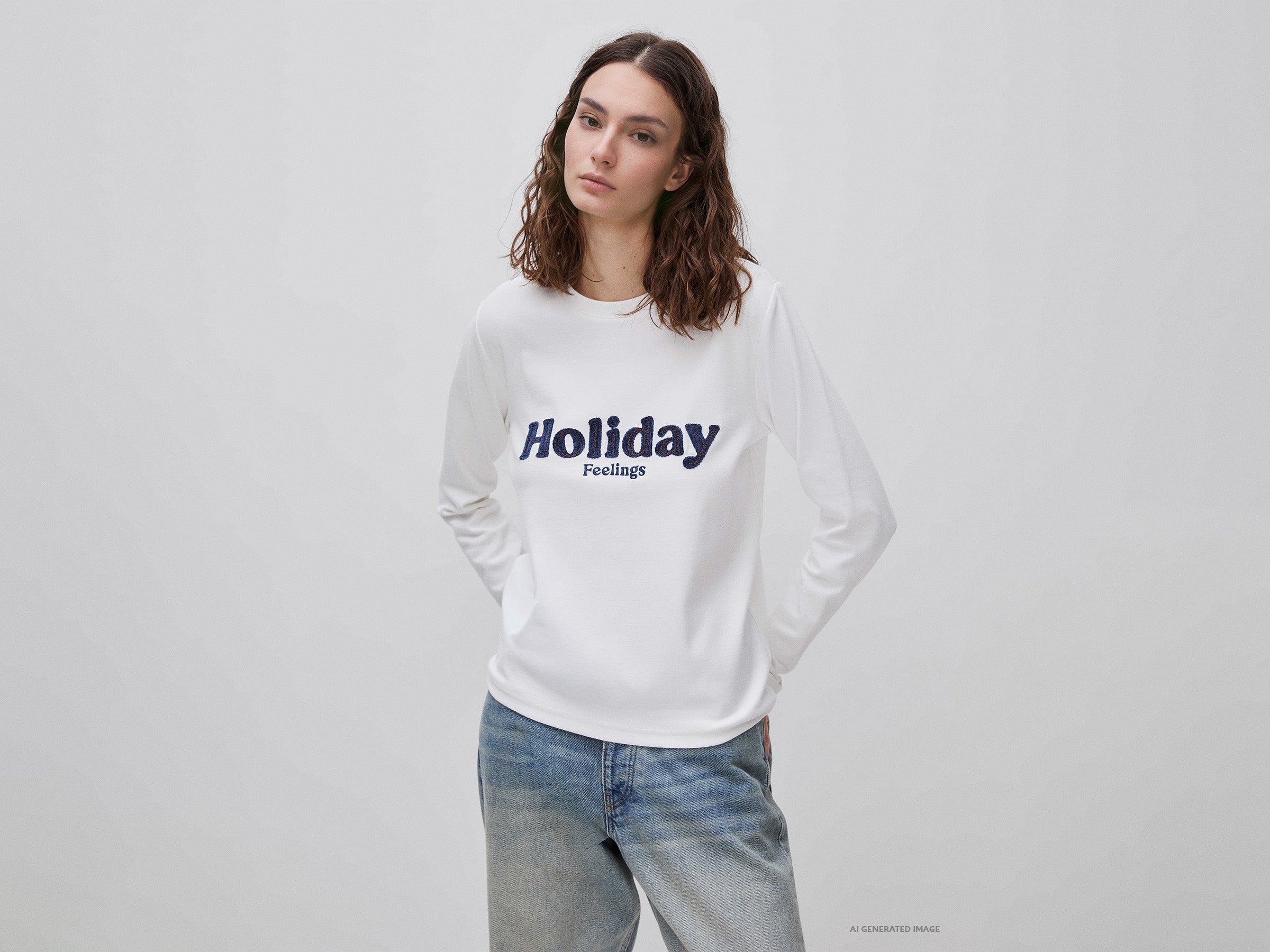 Benetton Warm cotton T-shirt with slogan maglietta cotone taglia M