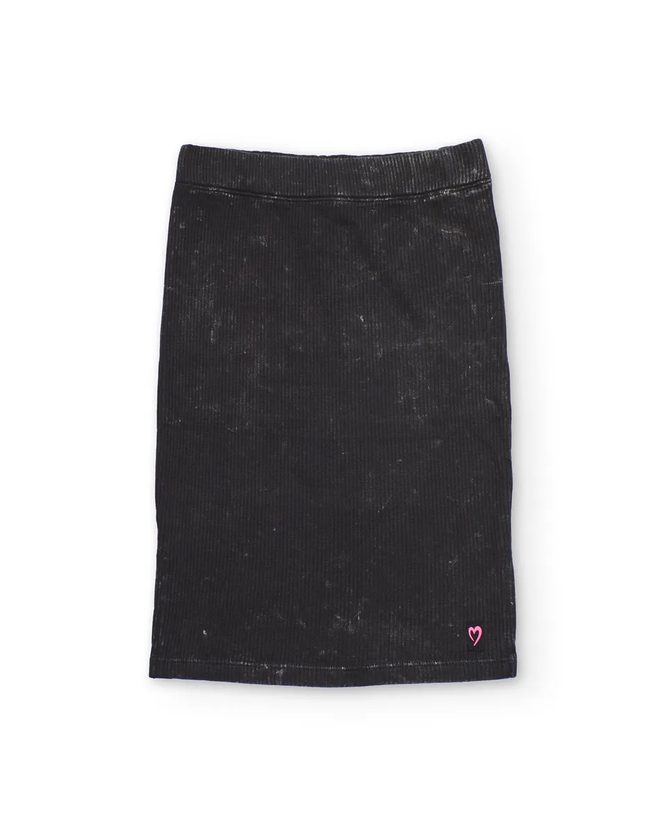TucTuc Gonne Gonna bambina coste grigio scuro elasticizzata