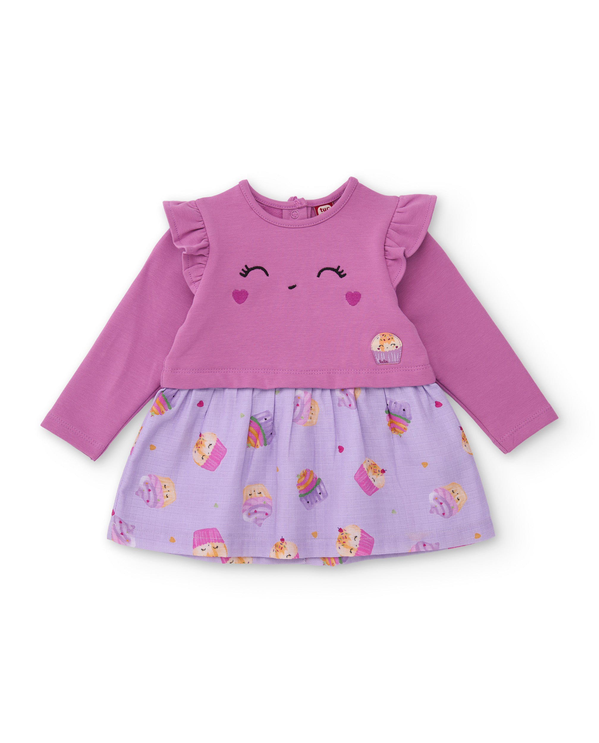 TucTuc Vestiti vestito neonata Viola cupcake volant cotone