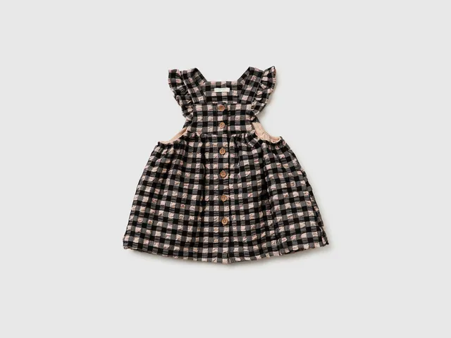 United Colors of Benetton Abitino quadretti vichy cotone neonata