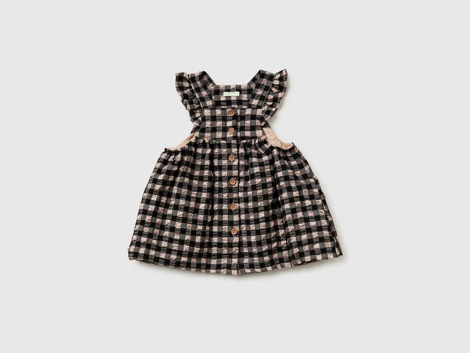 United Colors of Benetton Abitino quadretti vichy cotone neonata