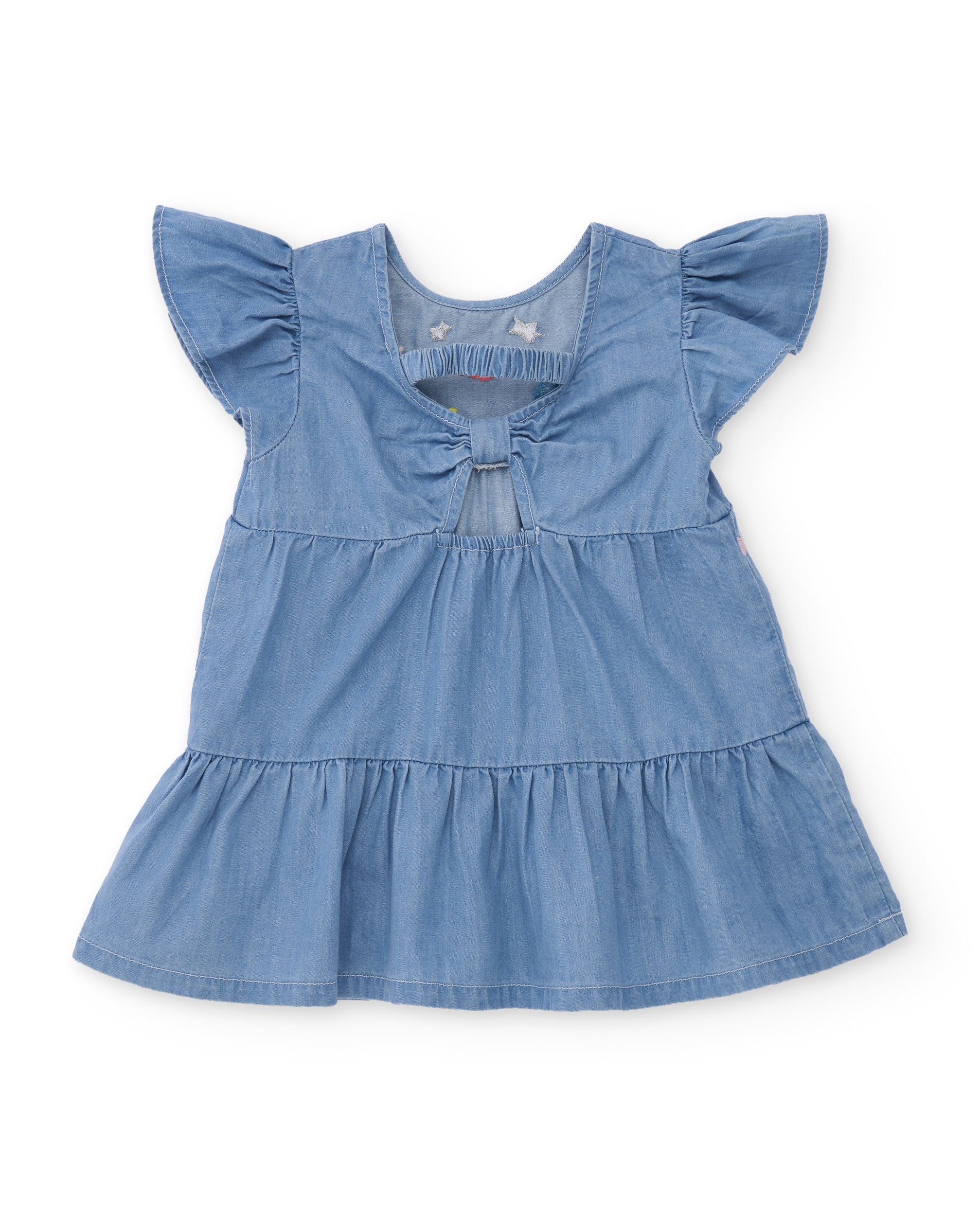 TucTuc Vestiti Vestito Denim Bambina Blu Ricami Mare