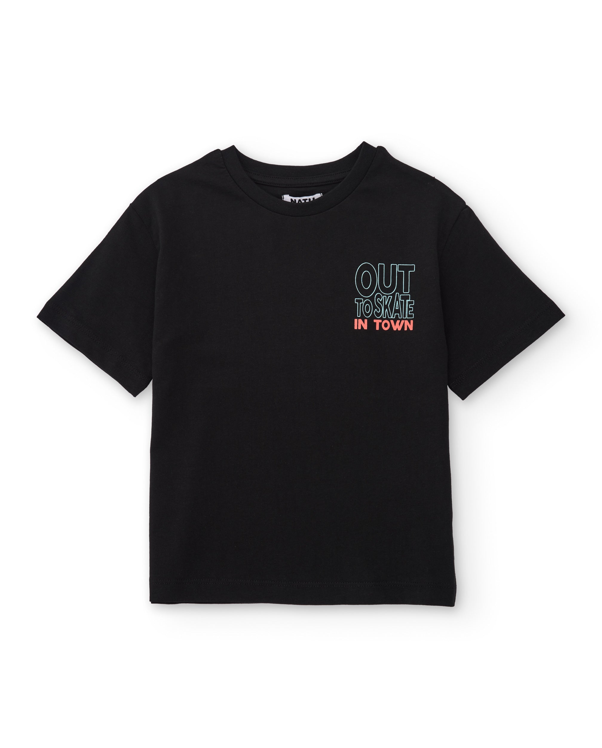 TucTuc Magliette bambino nero stampa skate maniche corte