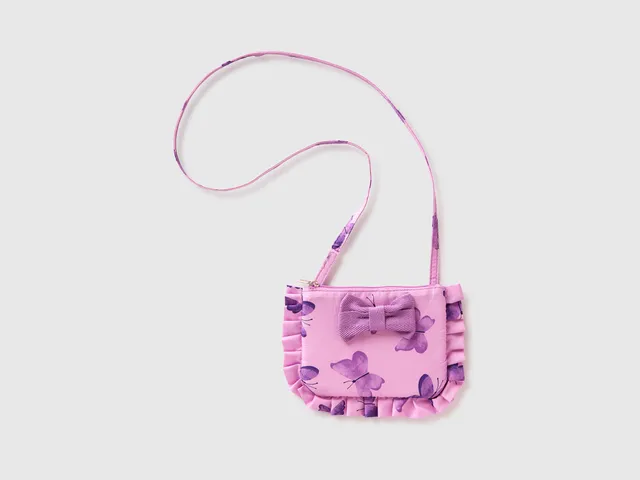 United Colors of Benetton borsa tracolla unica farfalle cotone