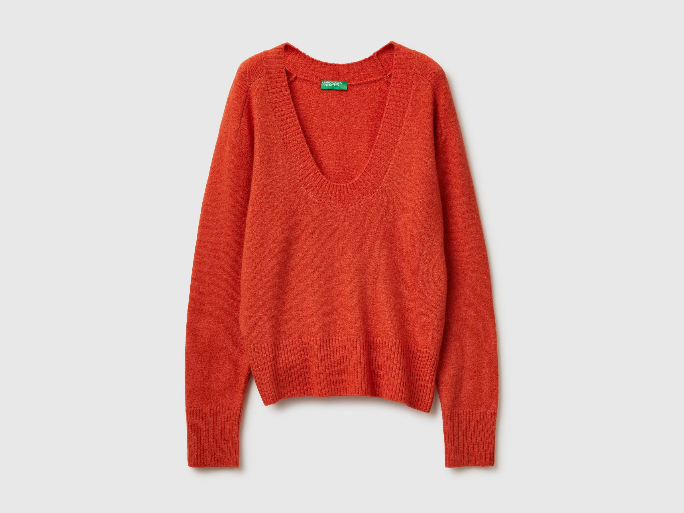 Benetton Oversize maglione caldo lana scollo V S