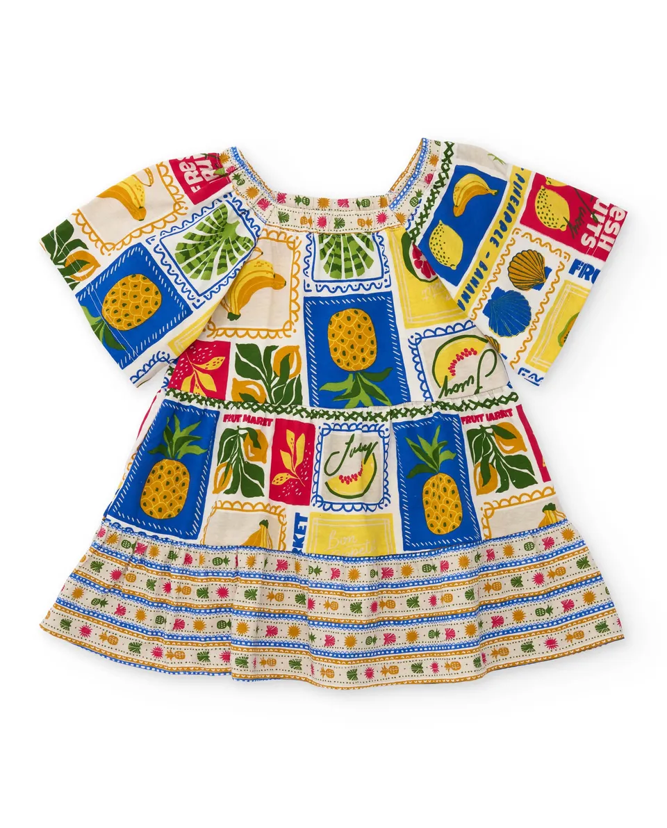 TucTuc Vestiti Vestito Maglia Bambina Beige Frutta