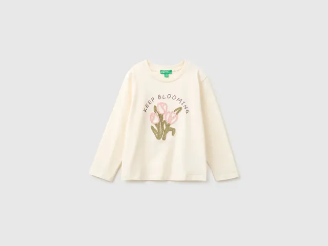United Colors of Benetton T-Shirts Maglietta bio ricamo 104