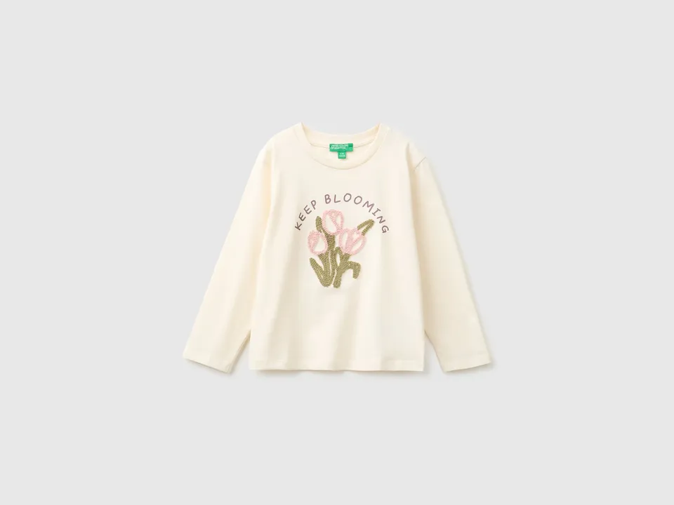 United Colors of Benetton T-Shirts Maglietta bio ricamo 104