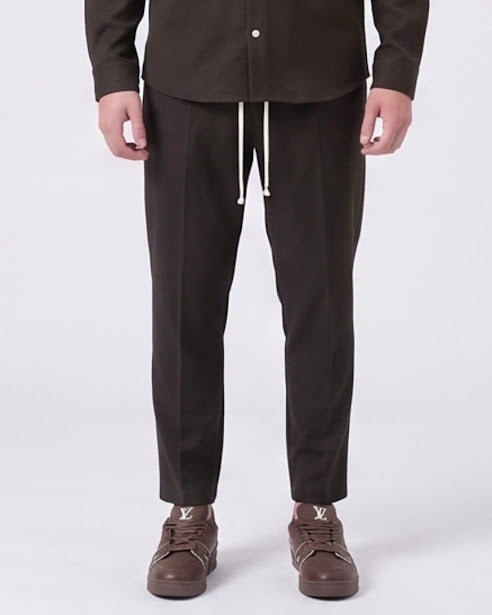 Sottosopra pantalone slim lacci testa di moro taglia S