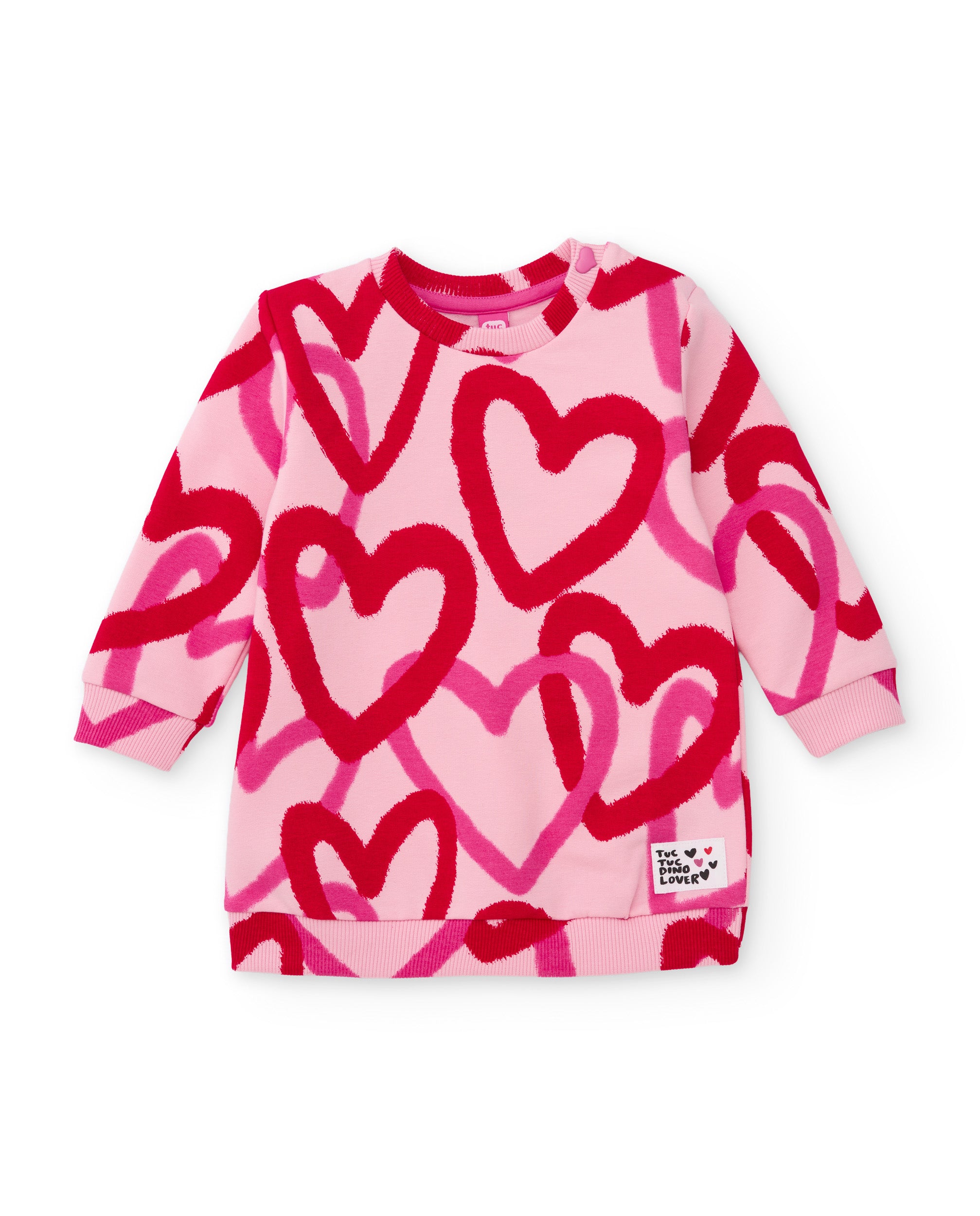 TucTuc Vestiti Cuori vestito bambina rosa felpa