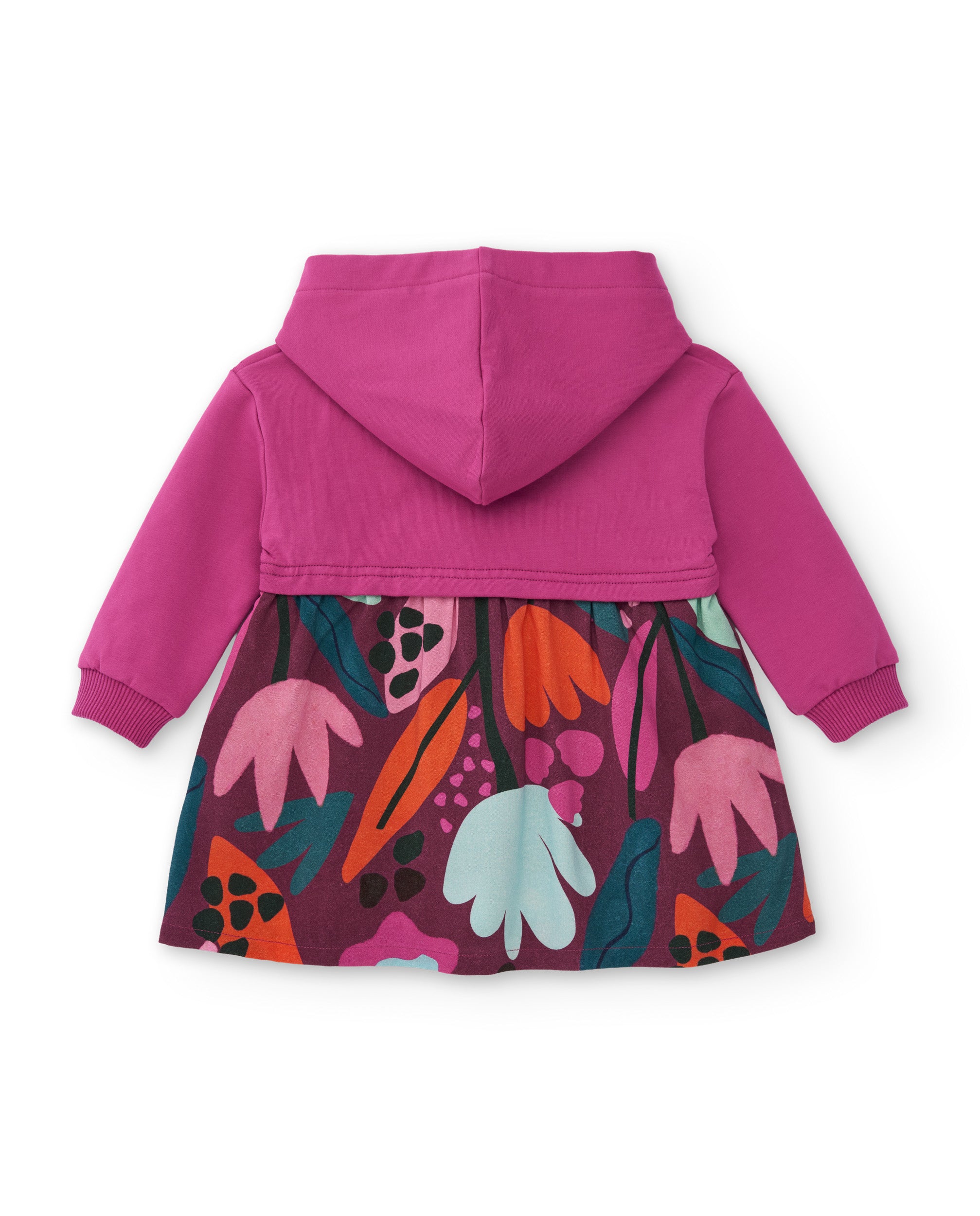 TucTuc Vestiti Abito Bambina Viola Cappuccio Stampa Floreale