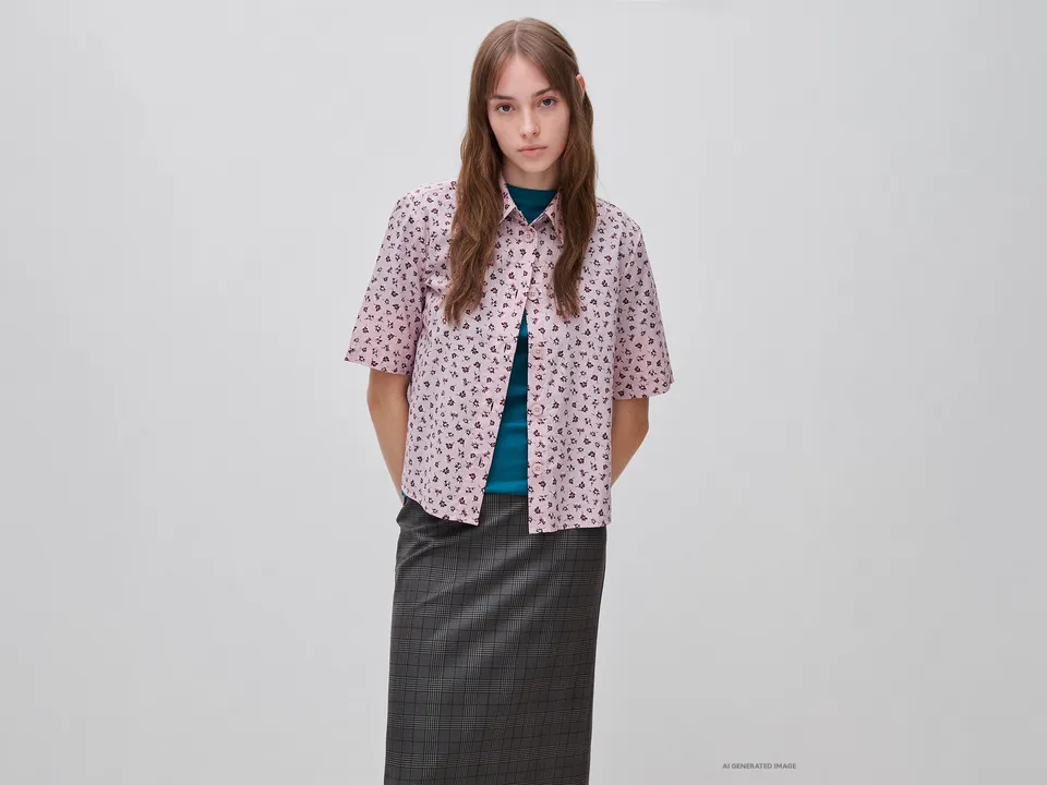 United Colors of Benetton camicia fantasia cotone manica corta