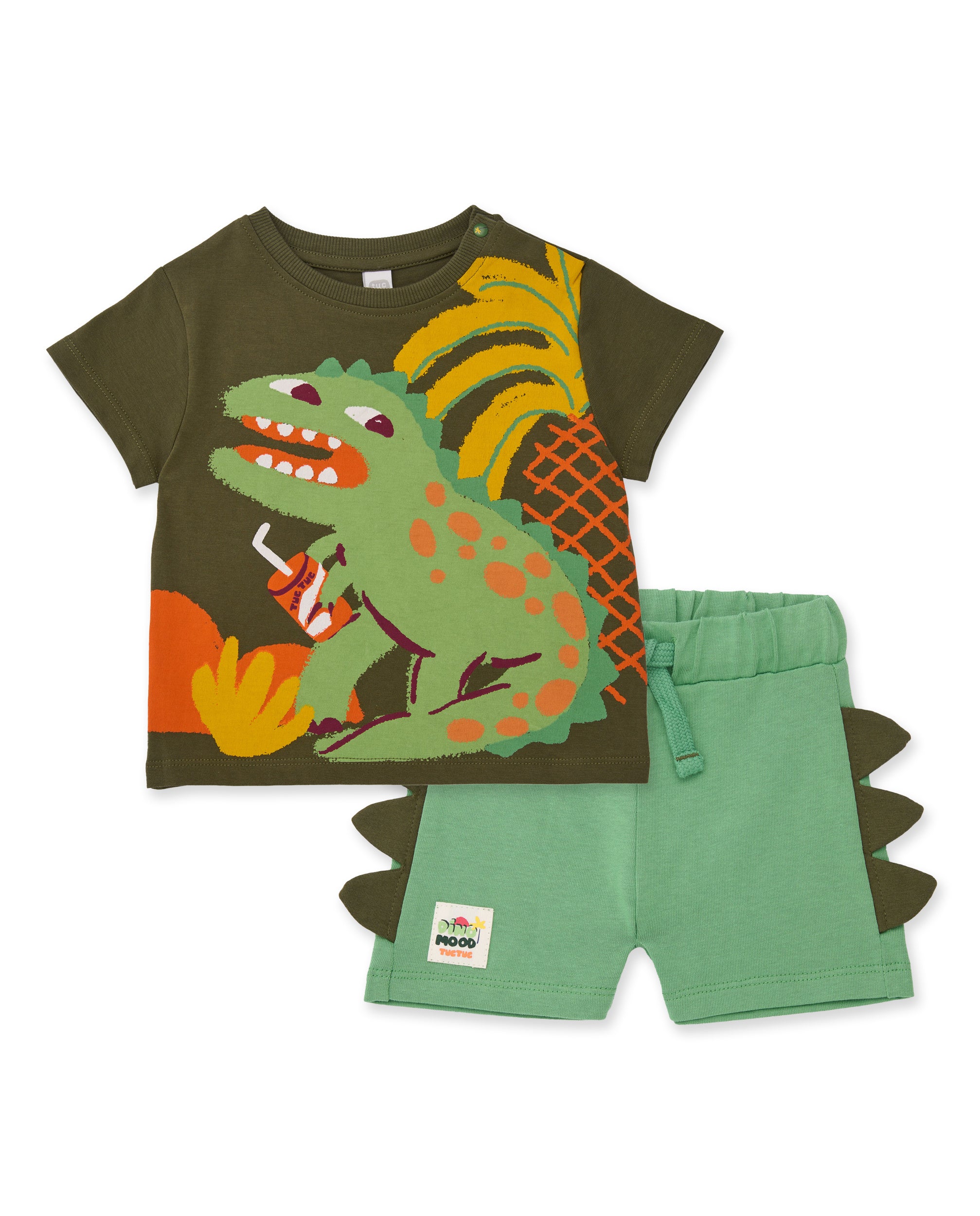 TucTuc Completi Completo Bambino Maglia Verde Dinosauro