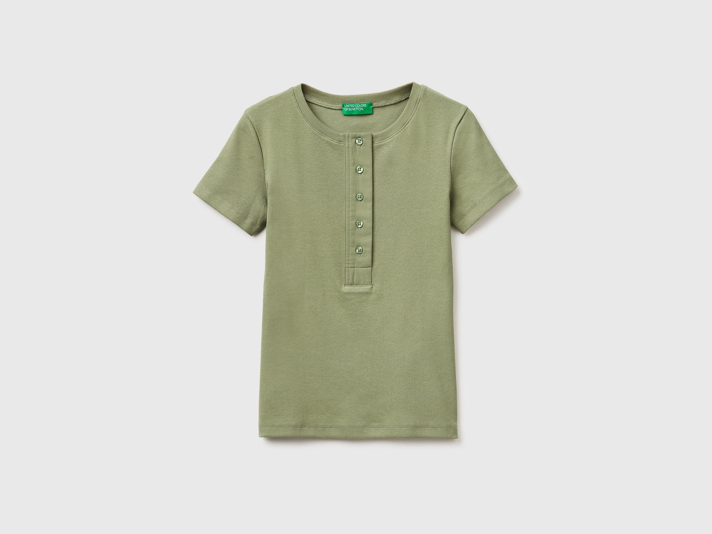 United Colors of Benetton Ribbed henley T-shirt maglietta taglia M