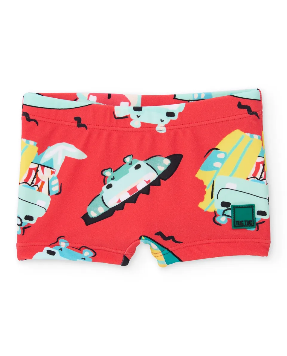 TucTuc Costumi boxer rosso stampa estiva taglie neonato-10A