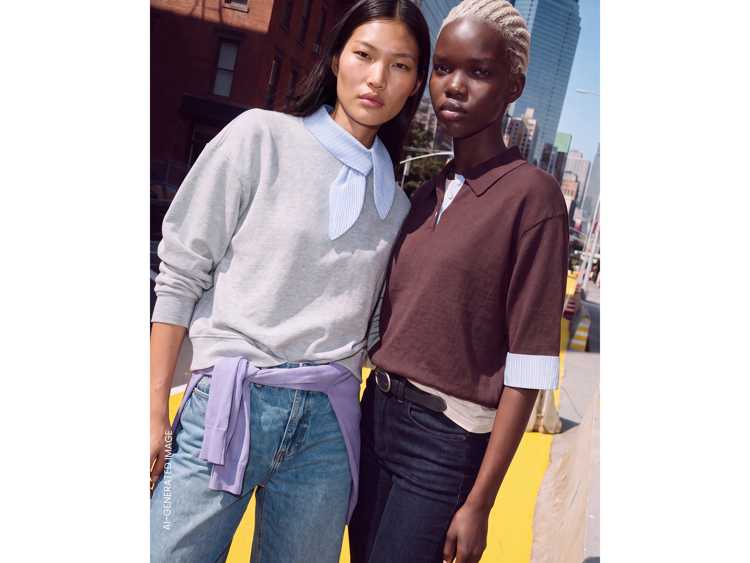 United Colors of Benetton Polo misto lana inserti popeline