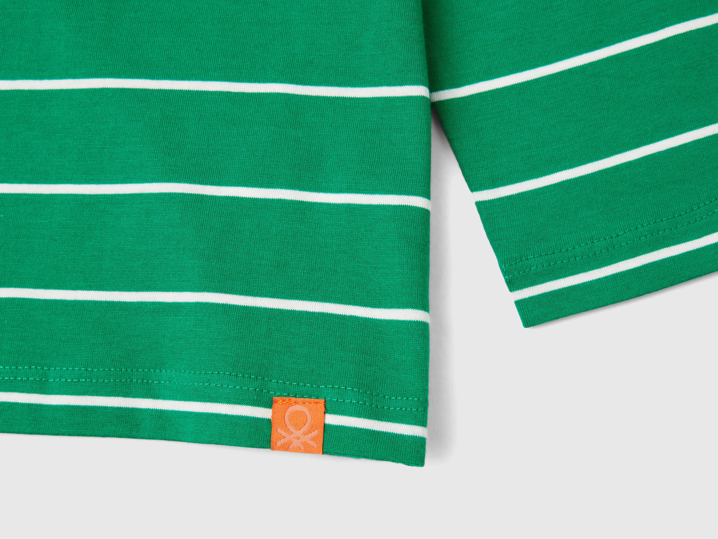 Benetton T-Shirts maglietta cotone righe applique 82