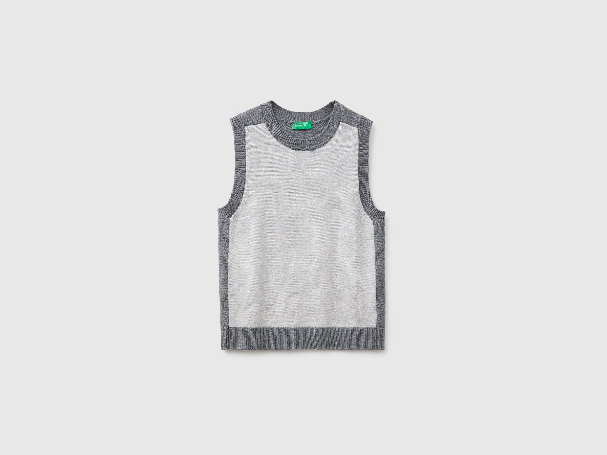 United Colors of Benetton Gilet lana 100% XS color block caldo