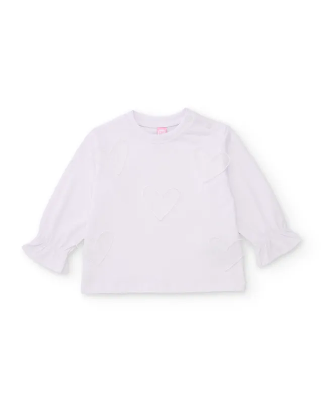 TucTuc Magliette t-shirt bambina bianca cuori