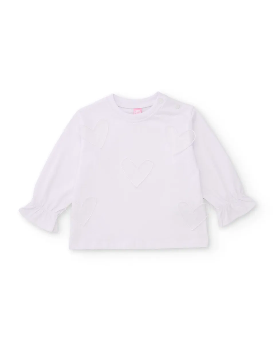 TucTuc Magliette t-shirt bambina bianca cuori