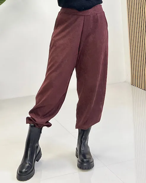 Sottosopra TF12 pantalone balloon melange fango unica