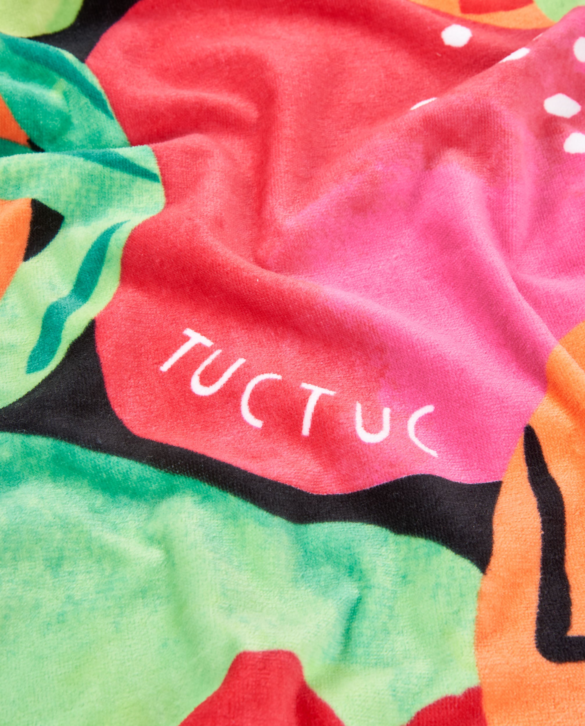 TucTuc Asciugamani Telo Mare Bambina Rosso Stampa Frutta