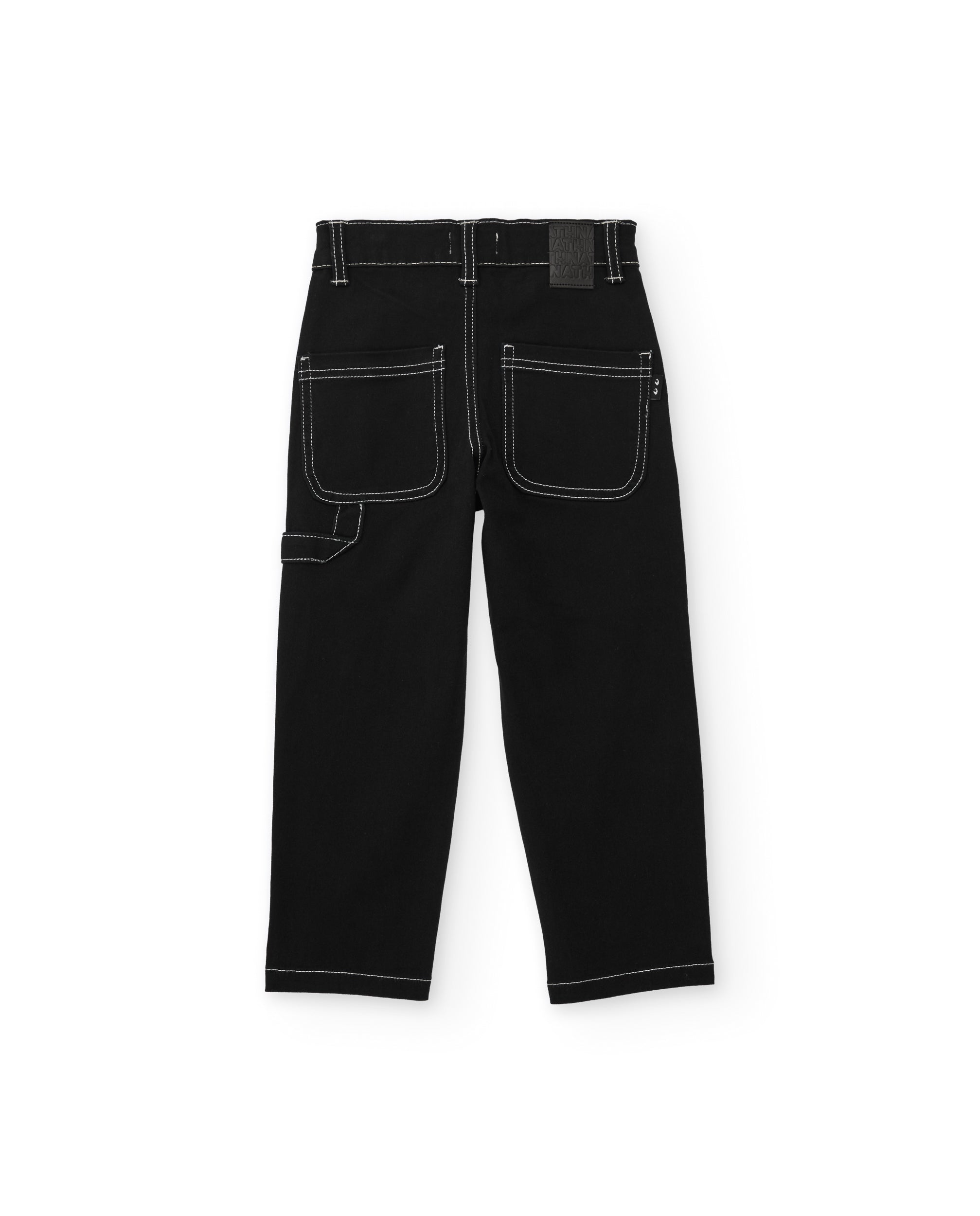 TucTuc Pantaloni Jeans Bambino Nero Taglio Dritto Cuciture
