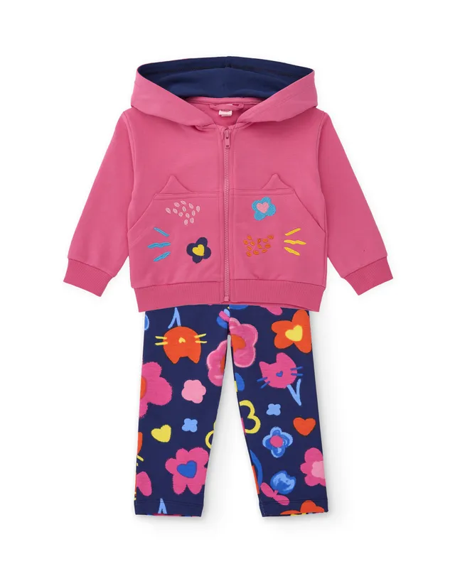 TucTuc Completi Completo bambina felpa floreale rosa 4 anni