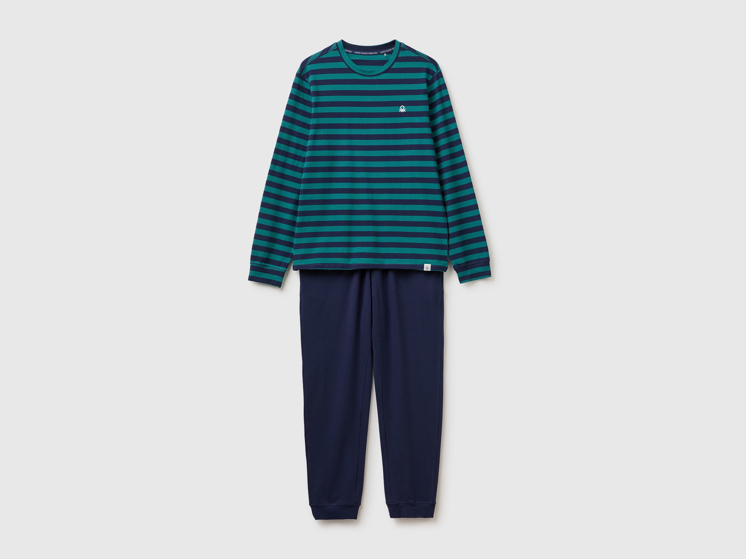 United Colors of Benetton pigiama lungo cotone grigio taglia M